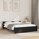 The Living Store Posteljni okvir črn iz trdnega lesa 140x190 cm - Posteljni Okvir, (21531499) | Shoptok.si