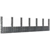 vidaXL Gabion košara U-oblike s 7 stebri železo 740x20x200 cm | Shoptok.si