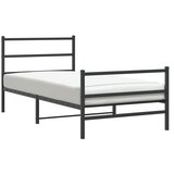 Furnova Kovinski posteljni okvir z vzglavjem in vznožjem črn 100x190 cm, (21936160) | Shoptok.si