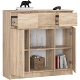 AKORD Komoda, 2 Vrata, 3 Predali In 1 Polica, Hrast Sonoma, (5000332085) | Shoptok.si