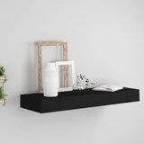 vidaXL Stenska polica s predalom črna 80x25x8 cm Cene