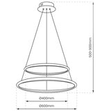  LED luster na sajli HOOP LED/51W/230V prečnika 60 cm 4000K crna | Eponuda.com