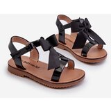 Boto Black Patent Children's Sandals with Bow on Velcro Joratia | ePonuda.com