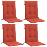 Jastuci za stolice 4 kom prošarano crvena 100x50x4 cm tkanina | shoptok.hr