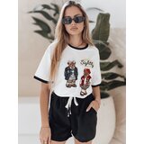 DStreet T-shirt damski oversize z haftem CLASSY TEDDY biały | ePonuda.com