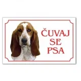 tabla čuvaj se psa - baset