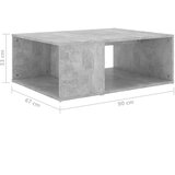  Stolić za kavu boja betona 90 x 67 x 33 cm konstruirano drvo | shoptok.hr