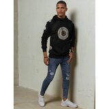 DStreet Bluza męska z kapturem i nadrukiem czarna | Shoptok.si