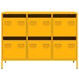 vidaXL Komoda gorčično rumena 101,5x39x73,5 cm hladno valjano jeklo | Shoptok.si