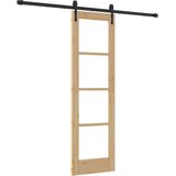  Klizna vrata Prirodna i crna 61 x 198,5 cm | shoptok.hr