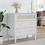 The Living Store Predalnik SENJA videz ratana bel 80x40x80 cm trdna borovina - Predalnik, (21837470) | Shoptok.si