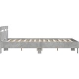  Okvir kreveta s uzglavljem siva boja betona 140x190 cm drveni | shoptok.hr