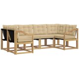 vidaXL Zunanja garnitura za sedenje z blazino 6 pcs Bela in bež, (5000270634) | Shoptok.si