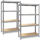 Kovinski skladiščni regal, komplet 2, 150 x 75 x 30 cm PL-700, (21505463)