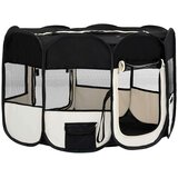 vidaXL Sklopiva ogradica za pse s torbom za nošenje crna 110x110x58 cm | shoptok.hr
