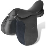 vidaXL Jahalno Sedlo Set 17,5" Pravo Usnje Črne Barve 18 cm 5-v-1 | Shoptok.si
