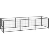  Pasji boks črn 3 m² jeklo | Shoptok.si