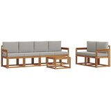  Set vanjskih sofa s jastukom 7 pcs Prirodna i svijetlo siva | shoptok.hr