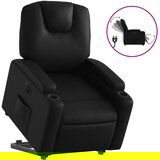 Maison Chic Električni naslanjač - Relax naslanjač s funkcijo vstajanja črno umetno usnje, (22062224) | Shoptok.si