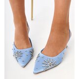 Gemre Blue pumps with rhinestones and open heel Lessor | Shoptok.si