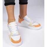 Gemre White and orange sports sneakers made of eco-leather Lavilia | shoptok.hr