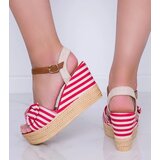D/CEO Red/white wedge sandals Holiday Vibes | shoptok.hr