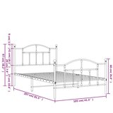 Metalni okvir kreveta uzglavlje i podnožje bijeli 100x200 cm | shoptok.hr