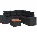  6-dijelni set vrtnih sofa s jastucima crni od poliratana | shoptok.hr