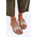S. BARSKI Elegant Sandals With Decoration On Flat Heel S.Barski Cene