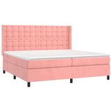  Box spring s madracem LED ružičasti 200x200cm baršunasti | shoptok.hr