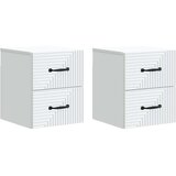  Stenski nočni omarici s predalom 2 pcs Bela 34,5 x 33 x 40 cm, (5000209600) | Shoptok.si