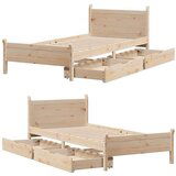  Okvir kreveta bez madraca 75 x 190 cm od masivne borovine | shoptok.hr