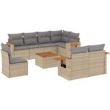  9-dijelni set vrtnih sofa s jastucima bež od poliratana | shoptok.hr