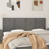 vidaXL Stensko posteljno vzglavje sivo 206x3x63 cm trdna borovina Cene