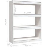 vidaXL knjižna omara za razdelitev prostora bela 100x30x103 cm | Shoptok.si