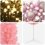  Umjetno usko božićno drvce s kuglicama 120 cm 150 LED lampica | shoptok.hr