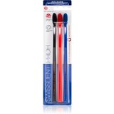 Swissdent Profi Colours Trio Soft-Medium srednje trda zobna ščetka 3 ks odtenek Black, Red, Blue | Shoptok.si