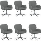 vidaXL Okretne radne stolice 6 kom. 54 x 58 x 90 cm Tamnosiva Tkanina - Tamnosiva 6 | shoptok.hr