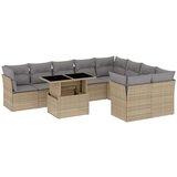 vidaXL 10-dijelni set vrtnih sofa s jastucima bež od poliratana | shoptok.hr