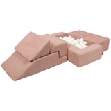 MeowBaby Igralište od ružičaste korduro pjene 100x35x40 cm Montessori - | shoptok.hr