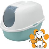 Moderna smart cat aquarelle, zatvoreni toalet za mačke u plavoj boji u