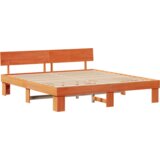  Konstrukcija postelje z vzglavjem Voskast rjav 200 x 200 cm, (5000126508) | Shoptok.si