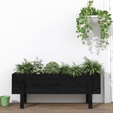  Povišena vrtna gredica crna 101 x 30 x 38 cm masivna borovina | shoptok.hr