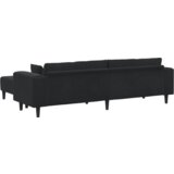  Baršunasta sofa s jastukom s jastukom 3 pcs Crna 208 cm Baršun | shoptok.hr