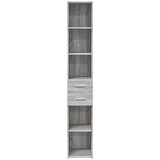 vidaXL Visoka omara siva sonoma 30x42,5x185 cm inženirski les | Shoptok.si