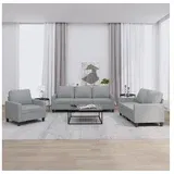 vidaXL 3-dijelni set sofa s jastucima svjetlosivi od tkanine