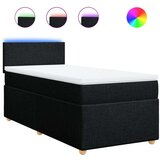 vidaXL Box spring postelja z vzmetnico črna 100x200 cm blago, (21291902) | Shoptok.si