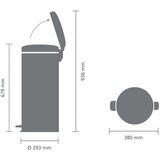 Brabantia Kanta za smeće s pedalom Newicon 30 L s plastičnim unutarnjim dijelom - Matt Black | shoptok.hr
