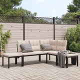 4-dijelni set vrtnih sofa s jastucima čelik obložen prahom crni | shoptok.hr