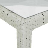  Vrtni stol 90x90x75 cm od kaljenog stakla i poliratana bijeli | shoptok.hr